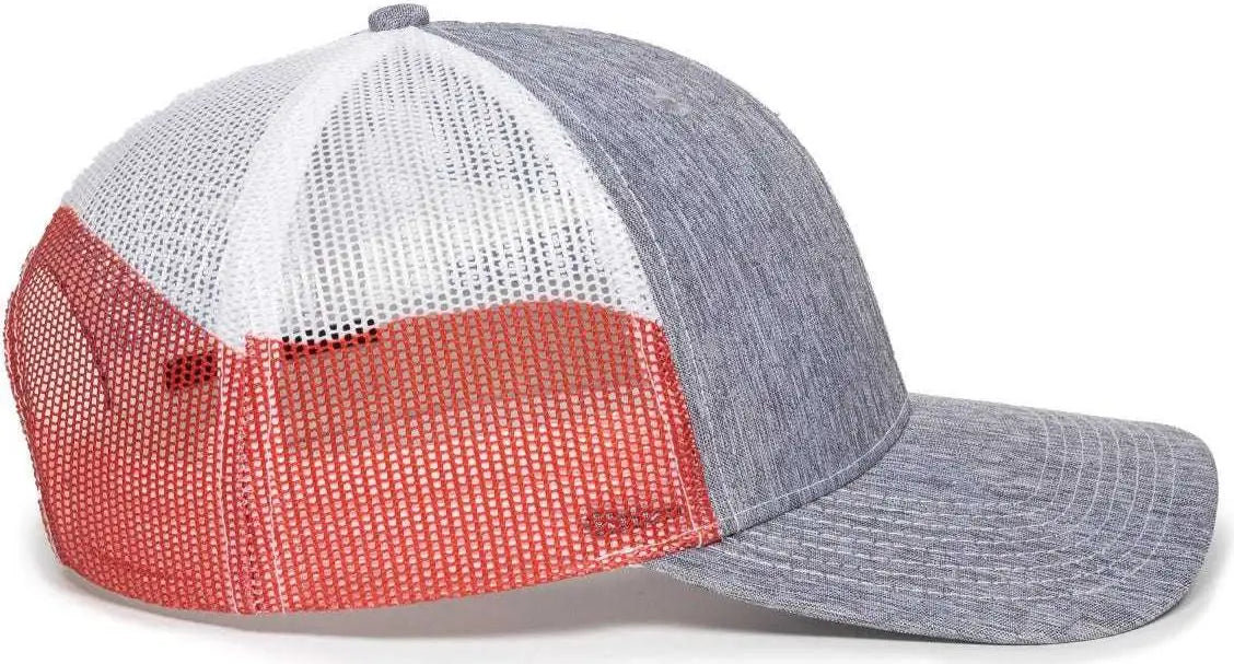 OC Sports OC771PM Mesh Back Texas Flag Cap - LN Heathered Gray TX - Gray / 6 7/8’’ - 7 1/2’’