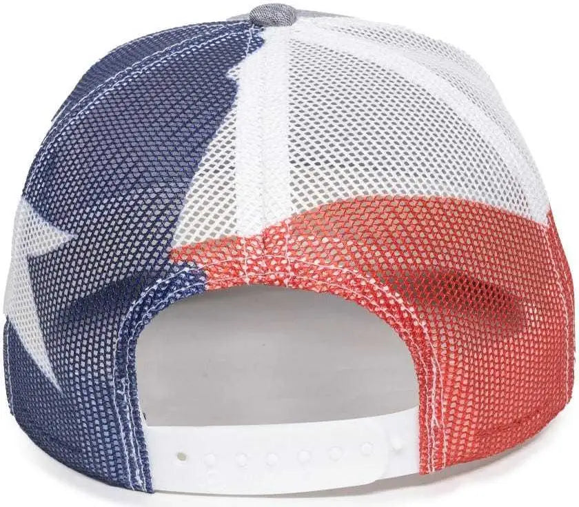 OC Sports OC771PM Mesh Back Texas Flag Cap - LN Heathered Gray TX - Gray / 6 7/8’’ - 7 1/2’’