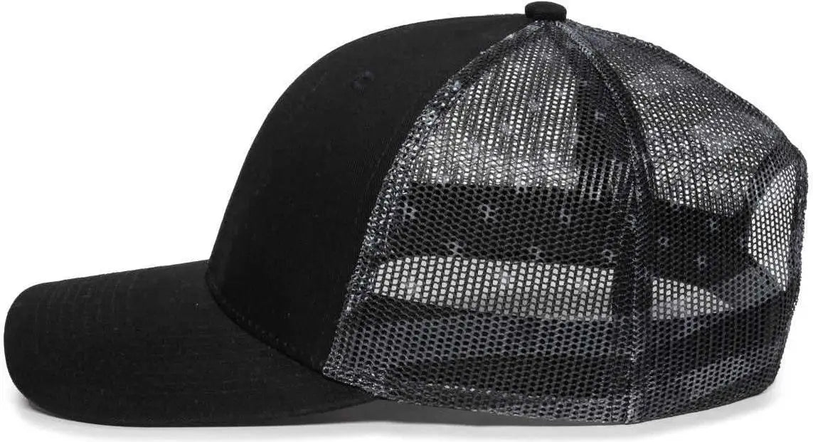 OC Sports OC771PM Mesh Back USA Flag Cap - Black Black USA - Black / 6 7/8’’ - 7 1/2’’