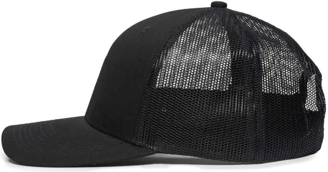 OC Sports OC771V Adjustable Mesh Back Cap - Black Black - Black / 6 7/8’’ - 7 1/2’’