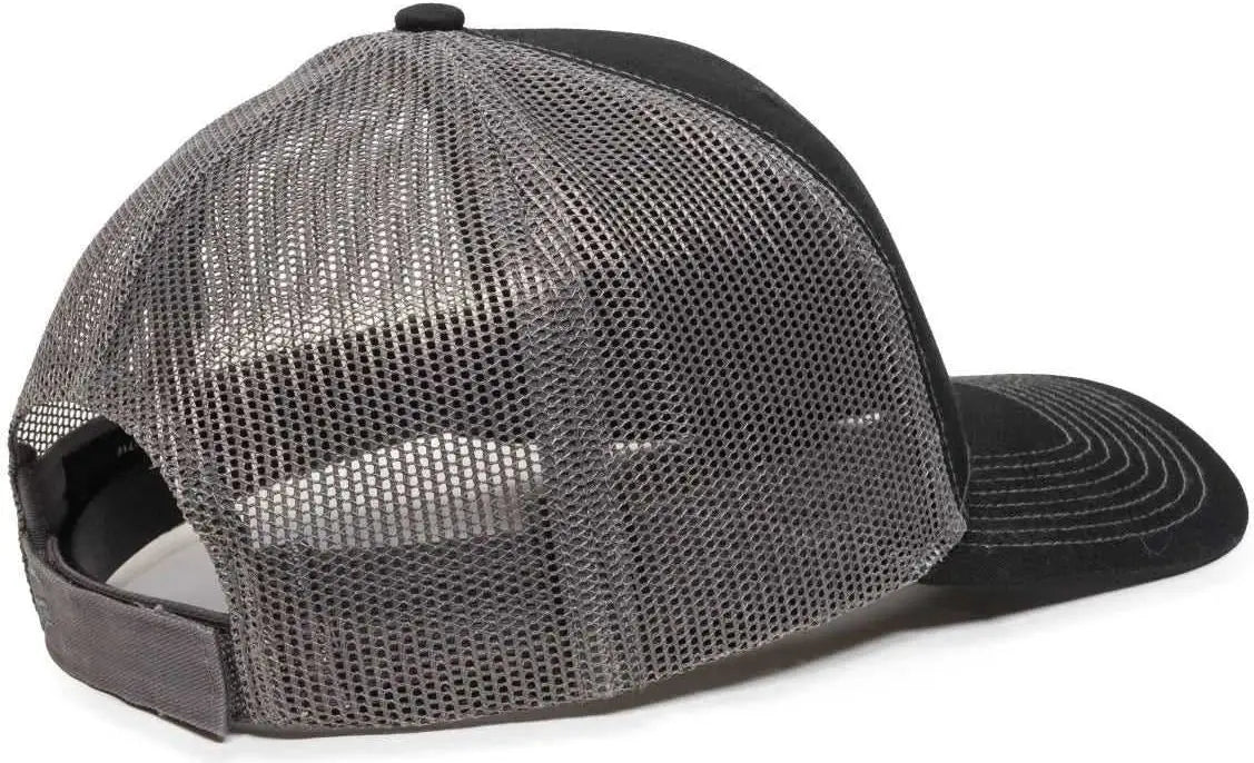 OC Sports OC771V Adjustable Mesh Back Cap - Black Charcoal - Black Dark Gray / 6 7/8’’ - 7 1/2’’