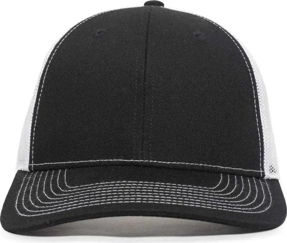 OC Sports OC771V Adjustable Mesh Back Cap - Black White - Black White / 6 7/8’’ - 7 1/2’’