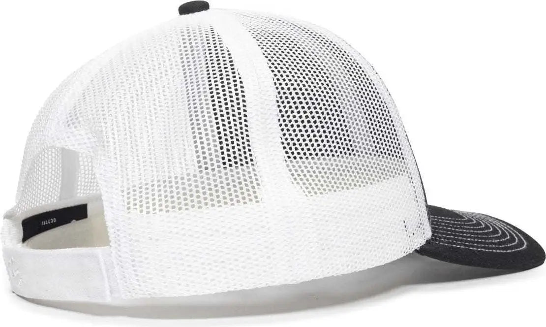 OC Sports OC771V Adjustable Mesh Back Cap - Black White - Black White / 6 7/8’’ - 7 1/2’’