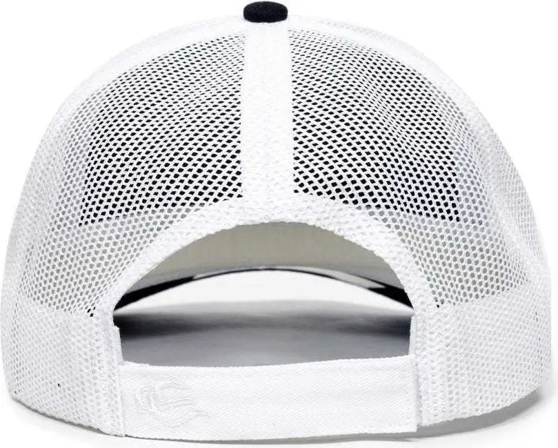 OC Sports OC771V Adjustable Mesh Back Cap - Black White - Black White / 6 7/8’’ - 7 1/2’’