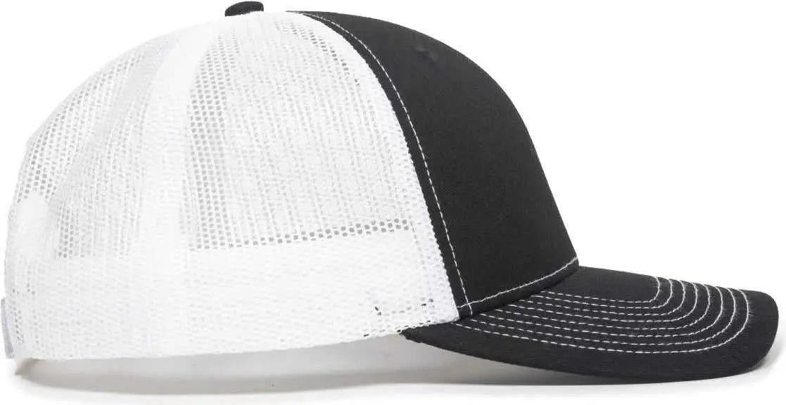 OC Sports OC771V Adjustable Mesh Back Cap - Black White - Black White / 6 7/8’’ - 7 1/2’’