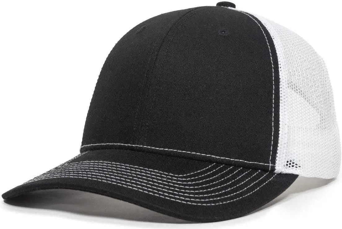 OC Sports OC771V Adjustable Mesh Back Cap - Black White - Black White / 6 7/8’’ - 7 1/2’’