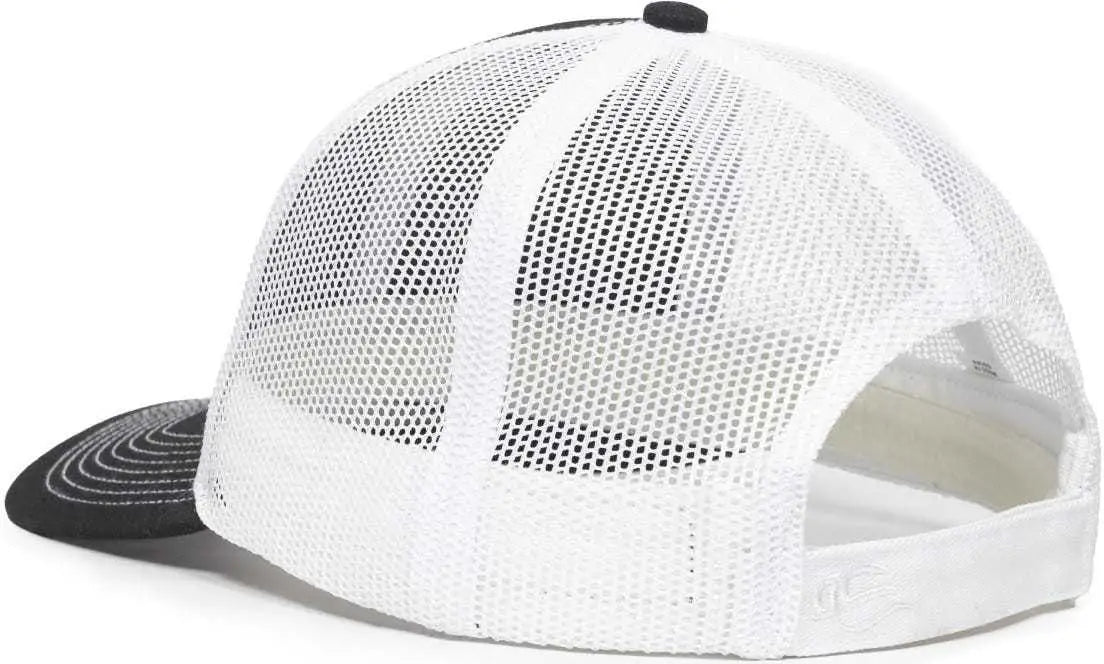 OC Sports OC771V Adjustable Mesh Back Cap - Black White - Black White / 6 7/8’’ - 7 1/2’’