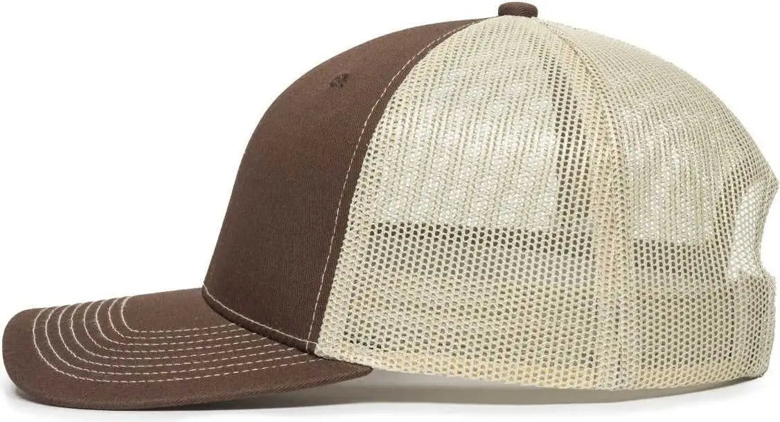 OC Sports OC771V Adjustable Mesh Back Cap - Brown Khaki - Brown Khaki / 6 7/8’’ - 7 1/2’’