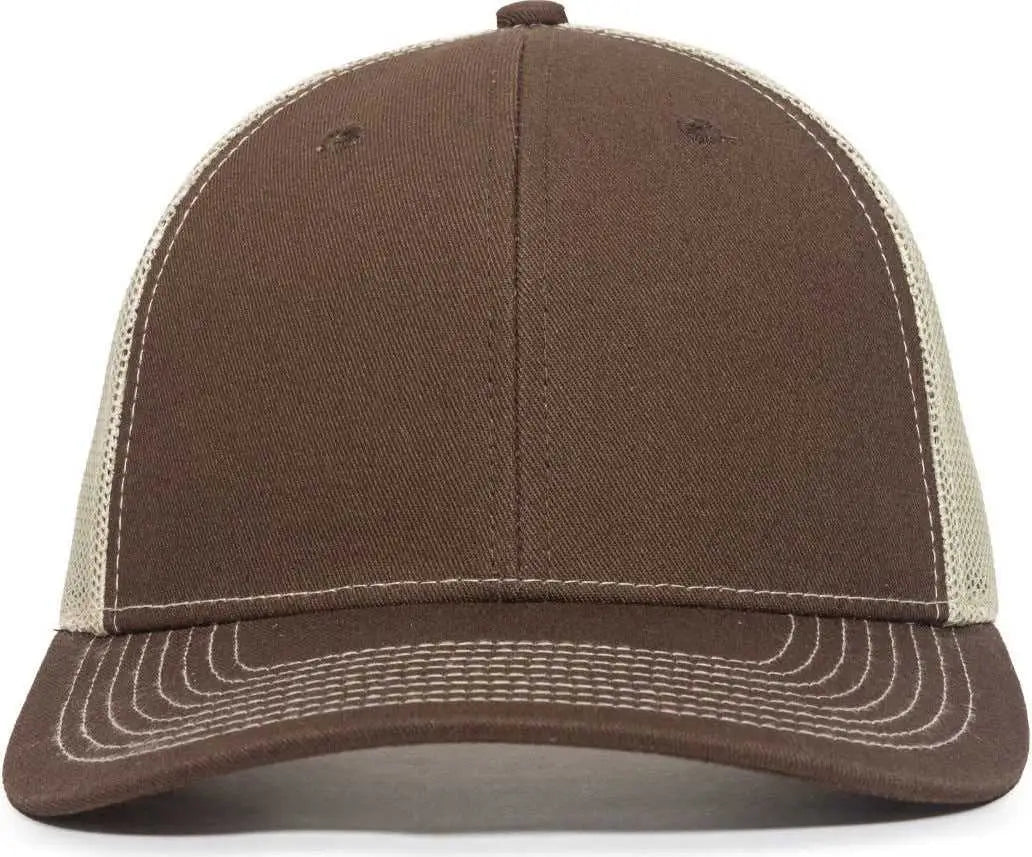 OC Sports OC771V Adjustable Mesh Back Cap - Brown Khaki - Brown Khaki / 6 7/8’’ - 7 1/2’’