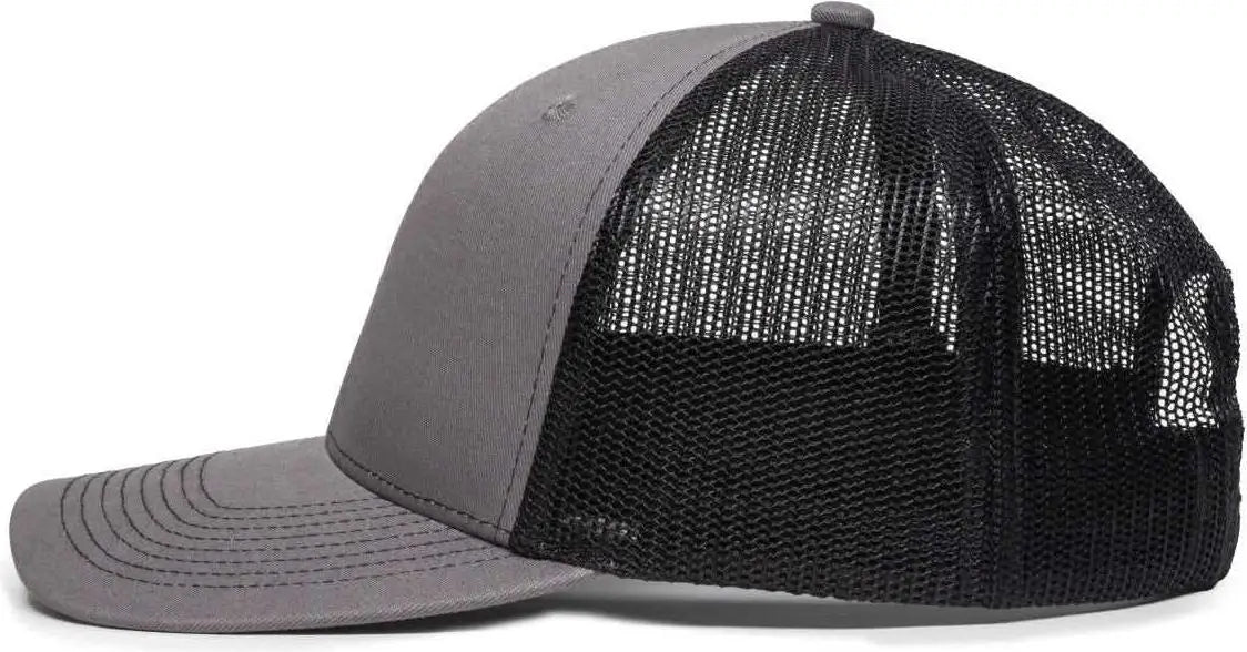 OC Sports OC771V Adjustable Mesh Back Cap - Charcoal Black - Dark Gray Black / 6 7/8’’ - 7 1/2’’