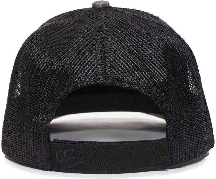 OC Sports OC771V Adjustable Mesh Back Cap - Charcoal Black - Dark Gray Black / 6 7/8’’ - 7 1/2’’
