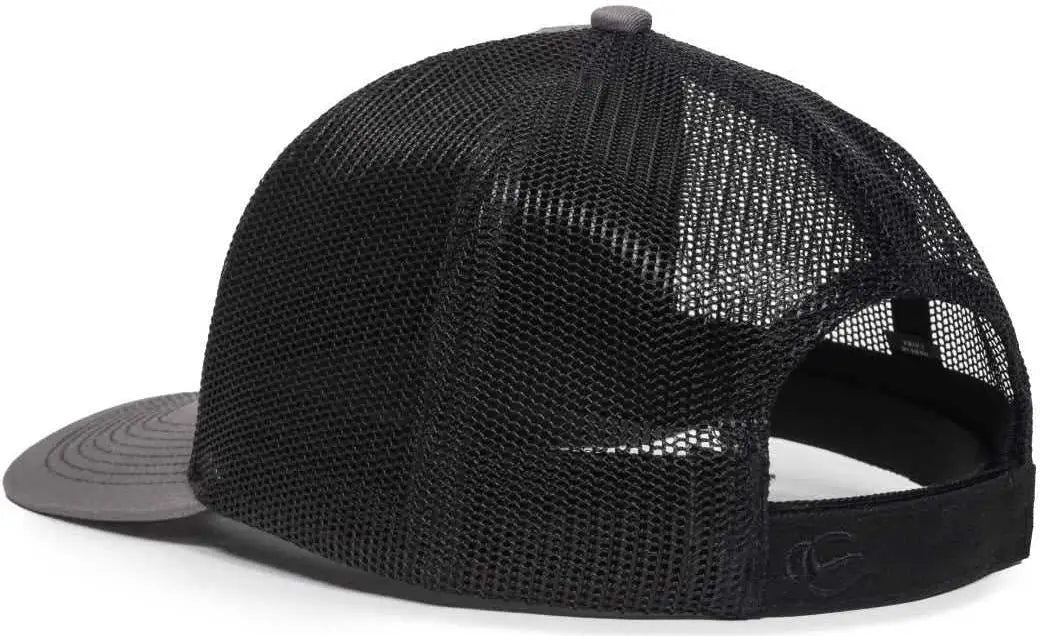 OC Sports OC771V Adjustable Mesh Back Cap - Charcoal Black - Dark Gray Black / 6 7/8’’ - 7 1/2’’