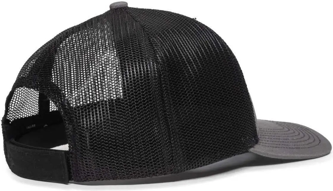 OC Sports OC771V Adjustable Mesh Back Cap - Charcoal Black - Dark Gray Black / 6 7/8’’ - 7 1/2’’