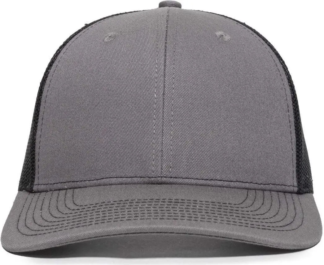 OC Sports OC771V Adjustable Mesh Back Cap - Charcoal Black - Dark Gray Black / 6 7/8’’ - 7 1/2’’