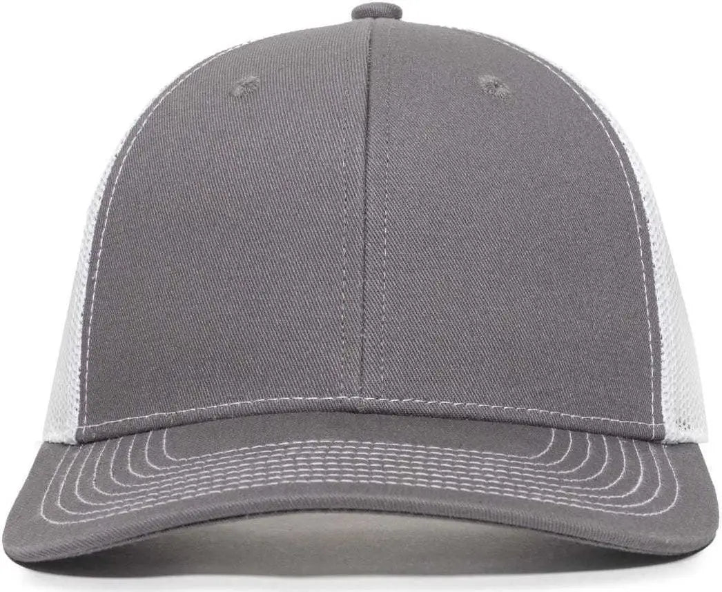 OC Sports OC771V Adjustable Mesh Back Cap - Charcoal White - Dark Gray White / 6 7/8’’ - 7 1/2’’