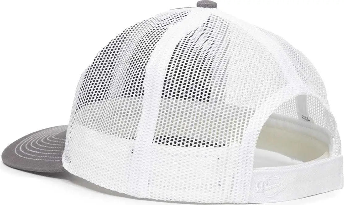 OC Sports OC771V Adjustable Mesh Back Cap - Charcoal White - Dark Gray White / 6 7/8’’ - 7 1/2’’