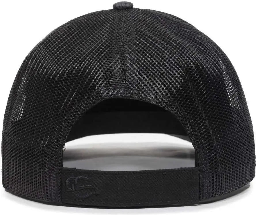 OC Sports OC771V Adjustable Mesh Back Cap - Heathered Charcoal Black - Dark Gray Black / 6 7/8’’ - 7 1/2’’