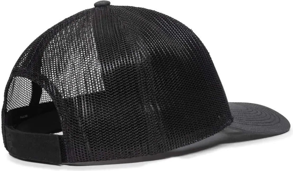 OC Sports OC771V Adjustable Mesh Back Cap - Heathered Charcoal Black - Dark Gray Black / 6 7/8’’ - 7 1/2’’