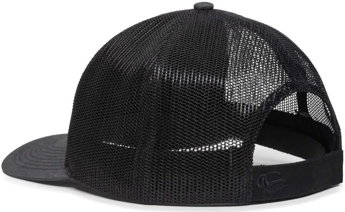 OC Sports OC771V Adjustable Mesh Back Cap - Heathered Charcoal Black - Dark Gray Black / 6 7/8’’ - 7 1/2’’