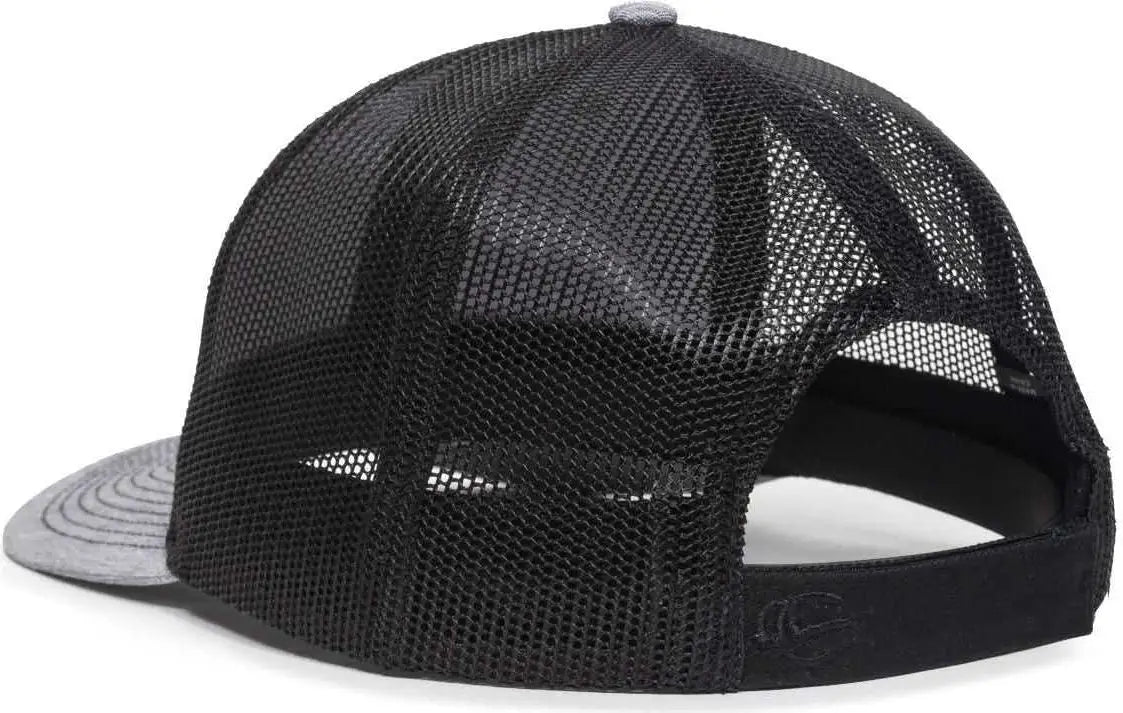 OC Sports OC771V Adjustable Mesh Back Cap - Heathered Gray Black - Gray Black / 6 7/8’’ - 7 1/2’’