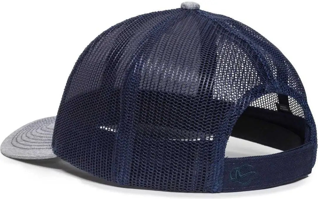 OC Sports OC771V Adjustable Mesh Back Cap - Heathered Gray Navy - Gray Navy / 6 7/8’’ - 7 1/2’’