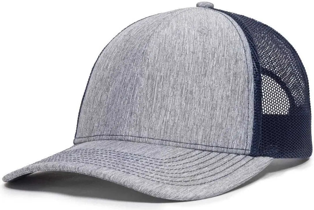 OC Sports OC771V Adjustable Mesh Back Cap - Heathered Gray Navy - Gray Navy / 6 7/8’’ - 7 1/2’’