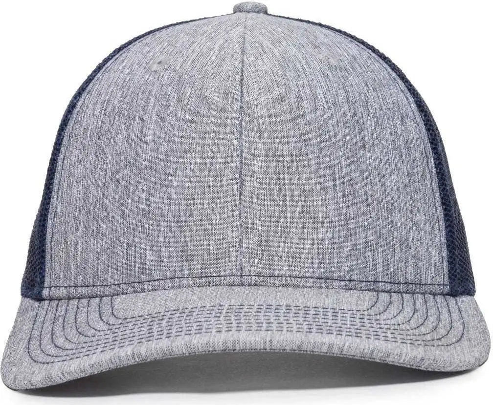 OC Sports OC771V Adjustable Mesh Back Cap - Heathered Gray Navy - Gray Navy / 6 7/8’’ - 7 1/2’’