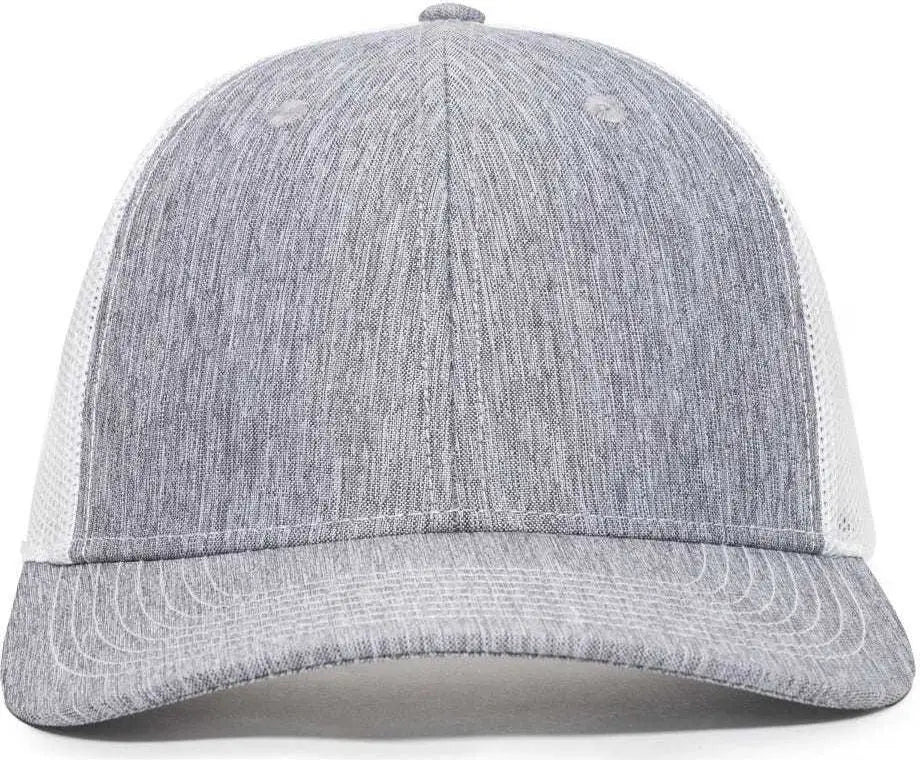 OC Sports OC771V Adjustable Mesh Back Cap - Heathered Gray White - Gray White / 6 7/8’’ - 7 1/2’’