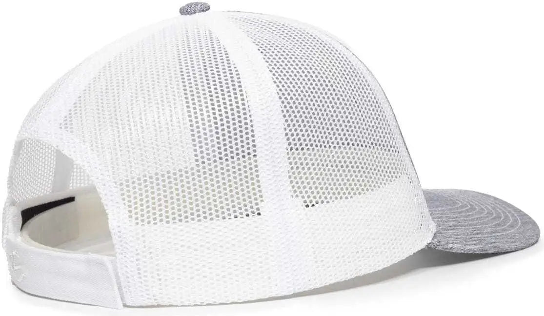 OC Sports OC771V Adjustable Mesh Back Cap - Heathered Gray White - Gray White / 6 7/8’’ - 7 1/2’’