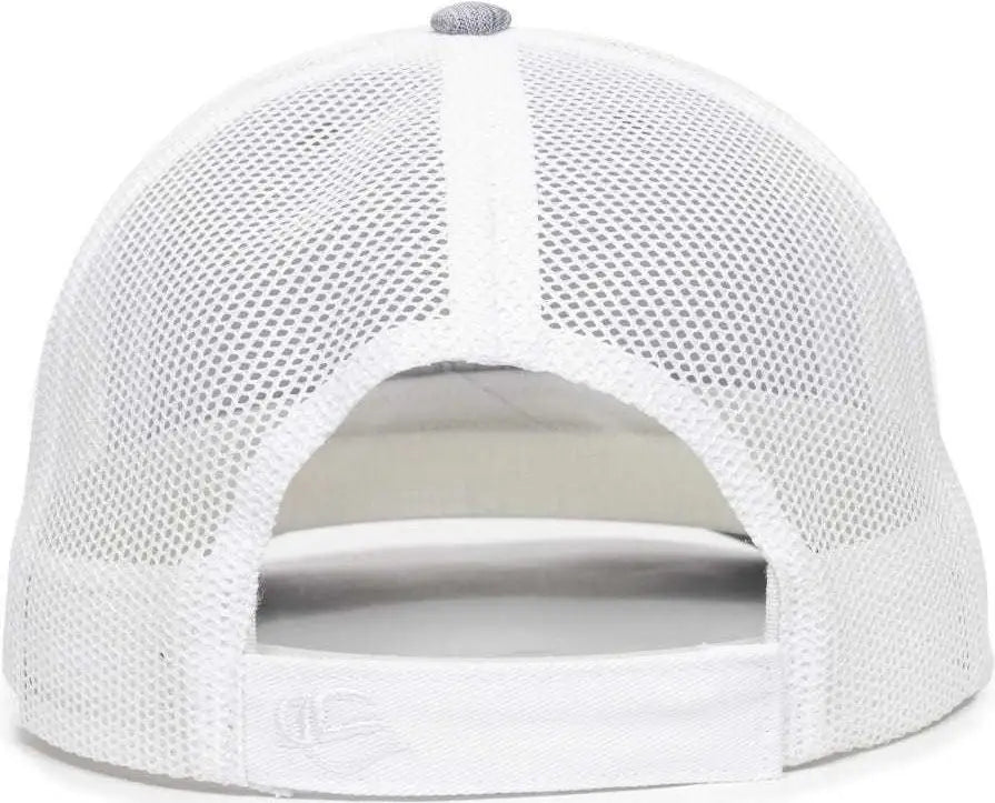 OC Sports OC771V Adjustable Mesh Back Cap - Heathered Gray White - Gray White / 6 7/8’’ - 7 1/2’’