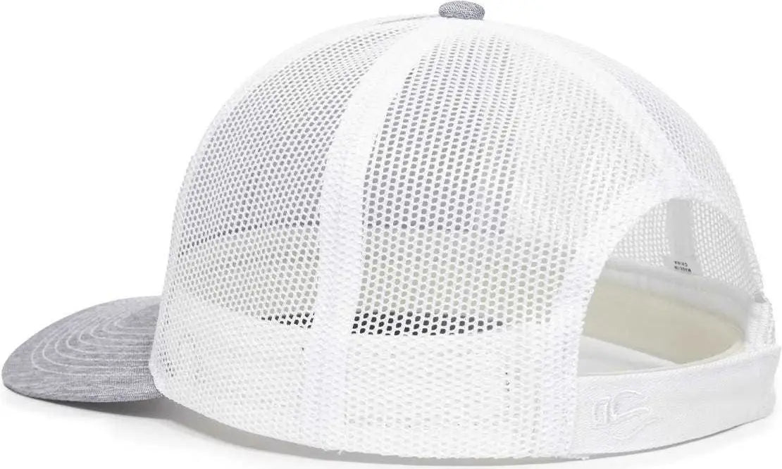 OC Sports OC771V Adjustable Mesh Back Cap - Heathered Gray White - Gray White / 6 7/8’’ - 7 1/2’’