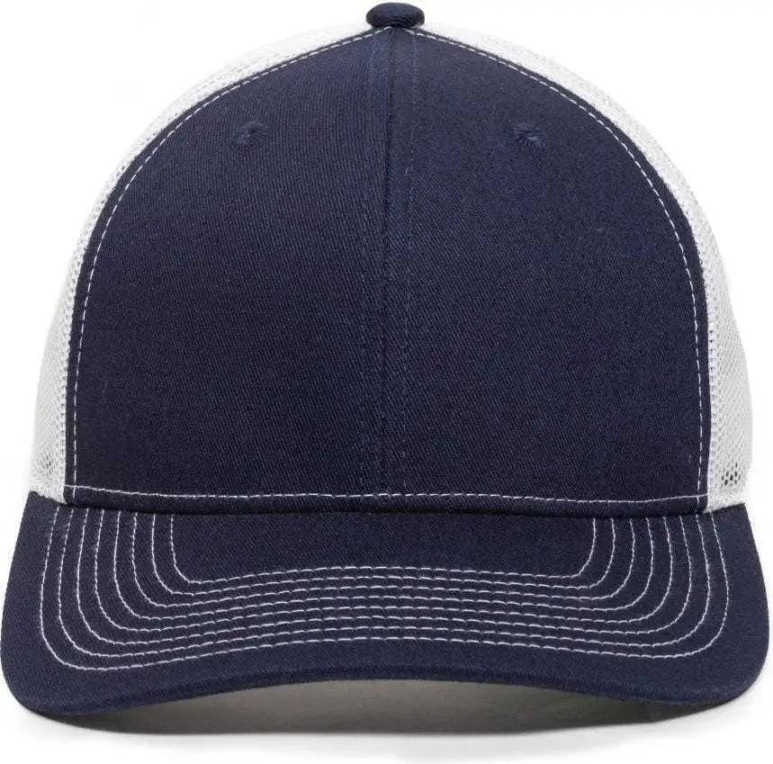 OC Sports OC771V Adjustable Mesh Back Cap - Navy White - Navy White / 6 7/8’’ - 7 1/2’’