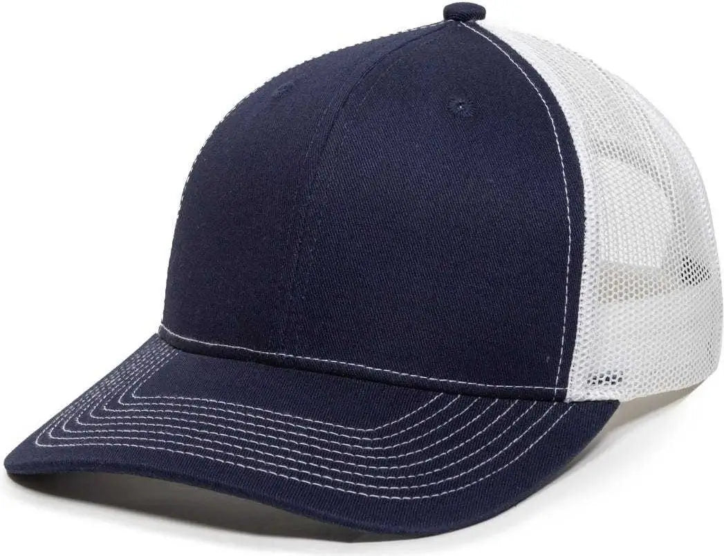 OC Sports OC771V Adjustable Mesh Back Cap - Navy White - Navy White / 6 7/8’’ - 7 1/2’’