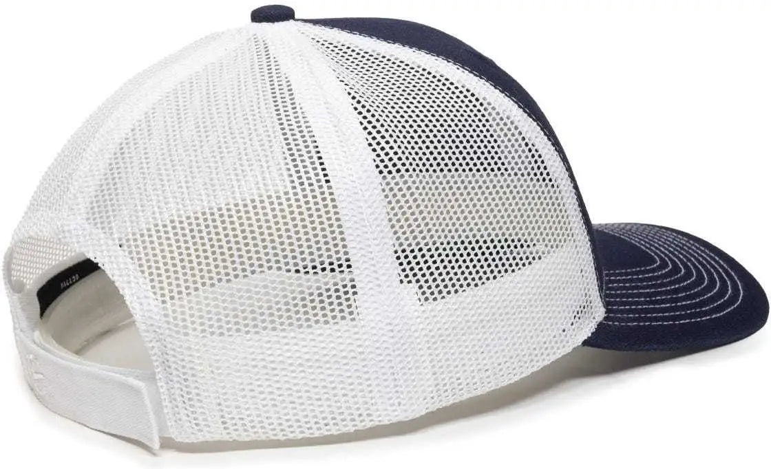 OC Sports OC771V Adjustable Mesh Back Cap - Navy White - Navy White / 6 7/8’’ - 7 1/2’’