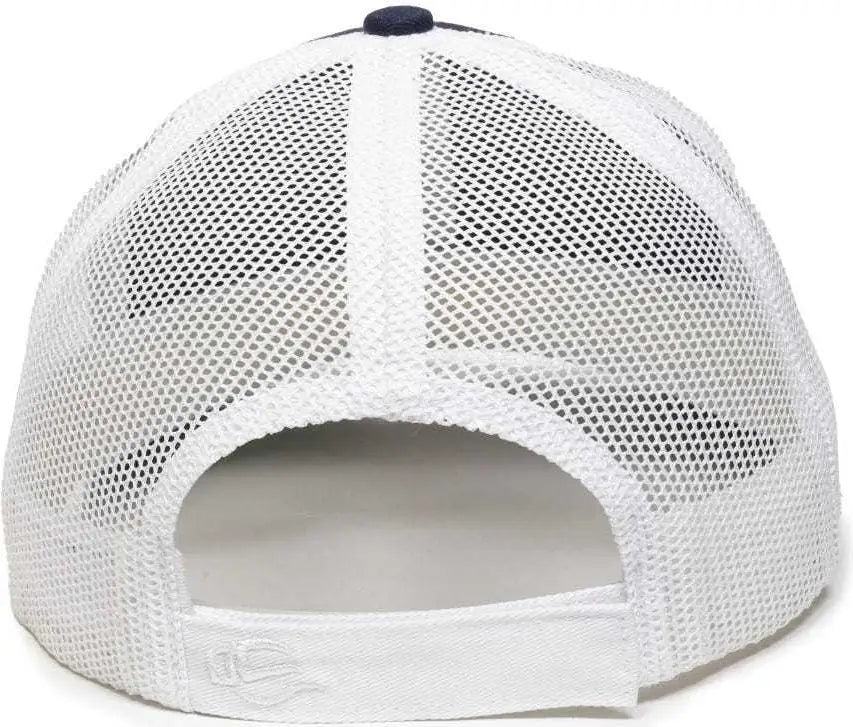 OC Sports OC771V Adjustable Mesh Back Cap - Navy White - Navy White / 6 7/8’’ - 7 1/2’’