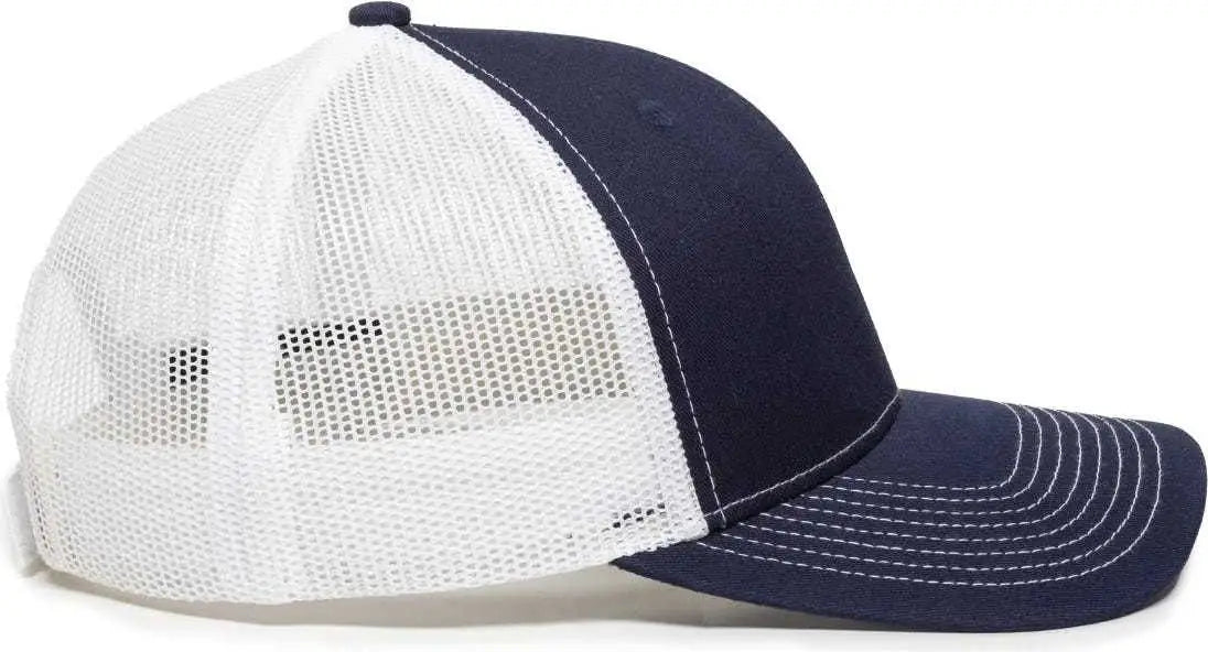 OC Sports OC771V Adjustable Mesh Back Cap - Navy White - Navy White / 6 7/8’’ - 7 1/2’’