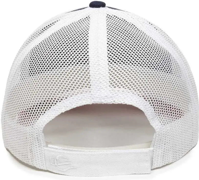 OC Sports OC771V Adjustable Mesh Back Cap - Navy White Red - Navy White / 6 7/8’’ - 7 1/2’’