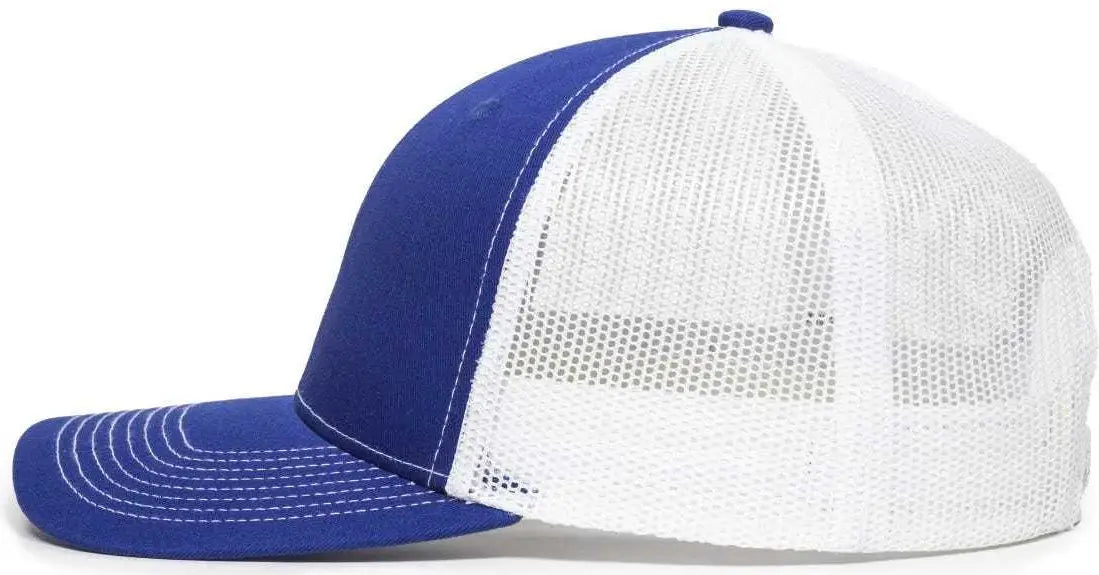 OC Sports OC771V Adjustable Mesh Back Cap - Royal White - Royal White / 6 7/8’’ - 7 1/2’’