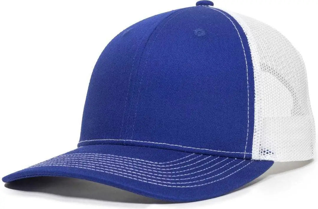 OC Sports OC771V Adjustable Mesh Back Cap - Royal White - Royal White / 6 7/8’’ - 7 1/2’’