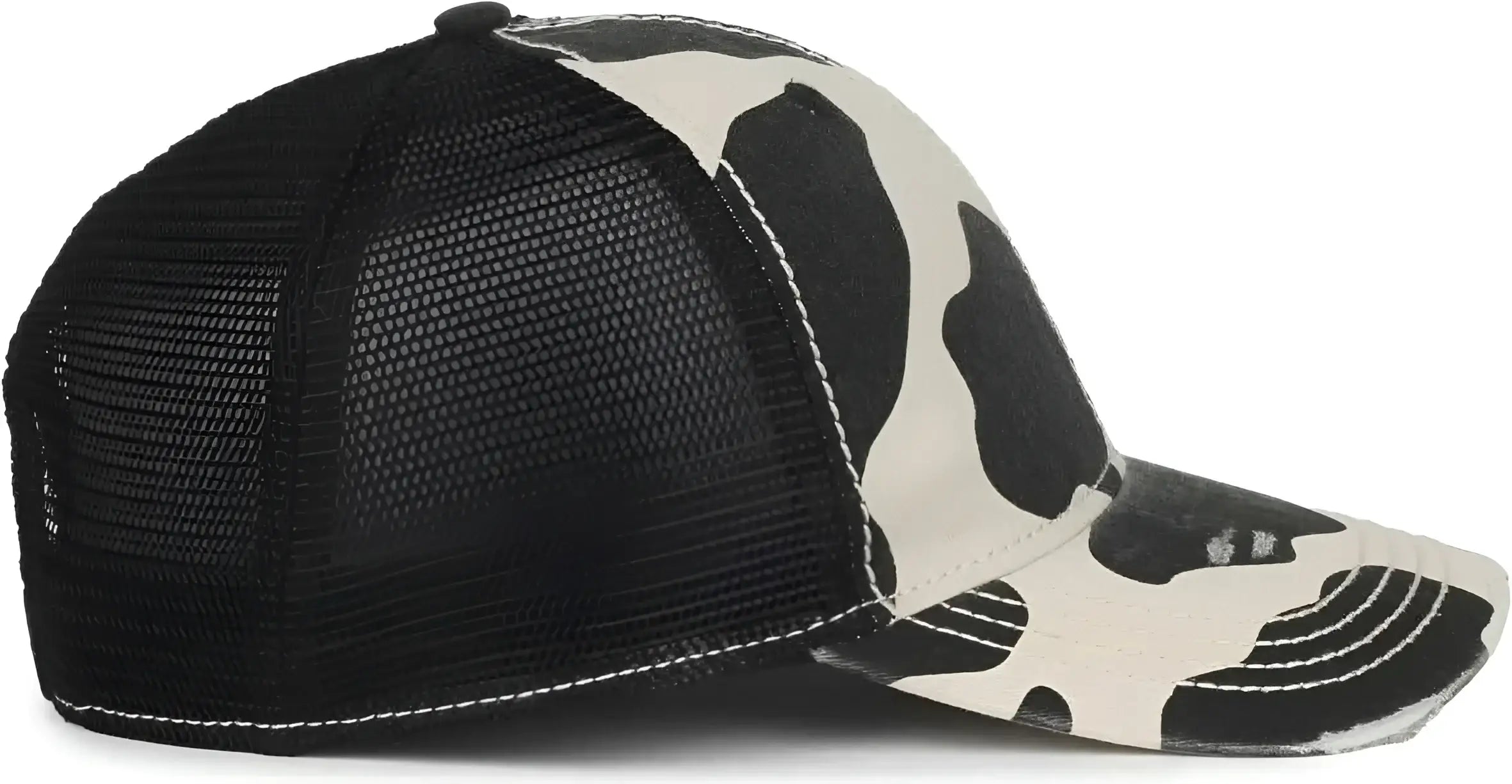 OC Sports OC801P Pattern on Front Panels and Visor Cap - Holstein Black - Black / OSFM