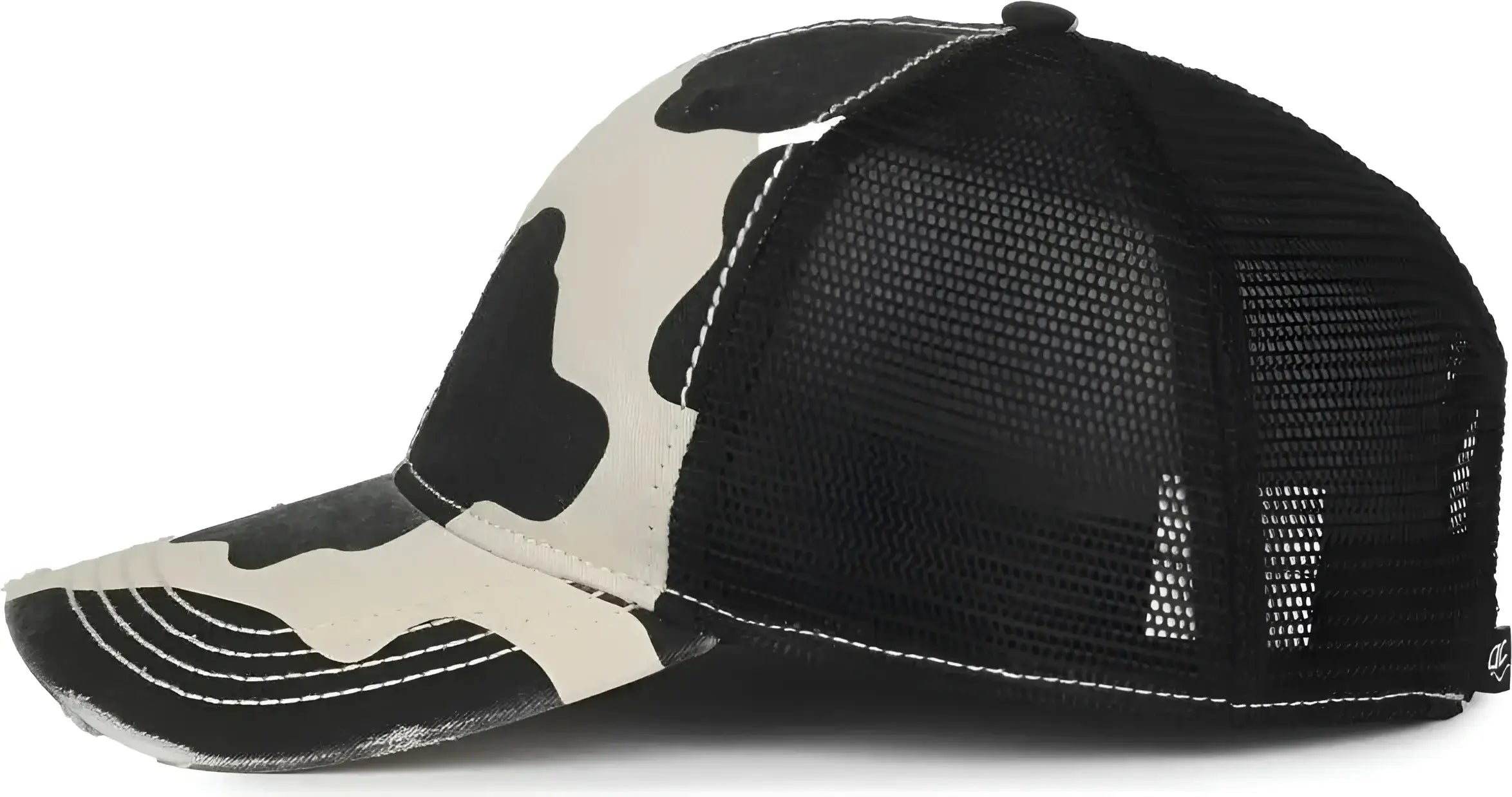 OC Sports OC801P Pattern on Front Panels and Visor Cap - Holstein Black - Black / OSFM