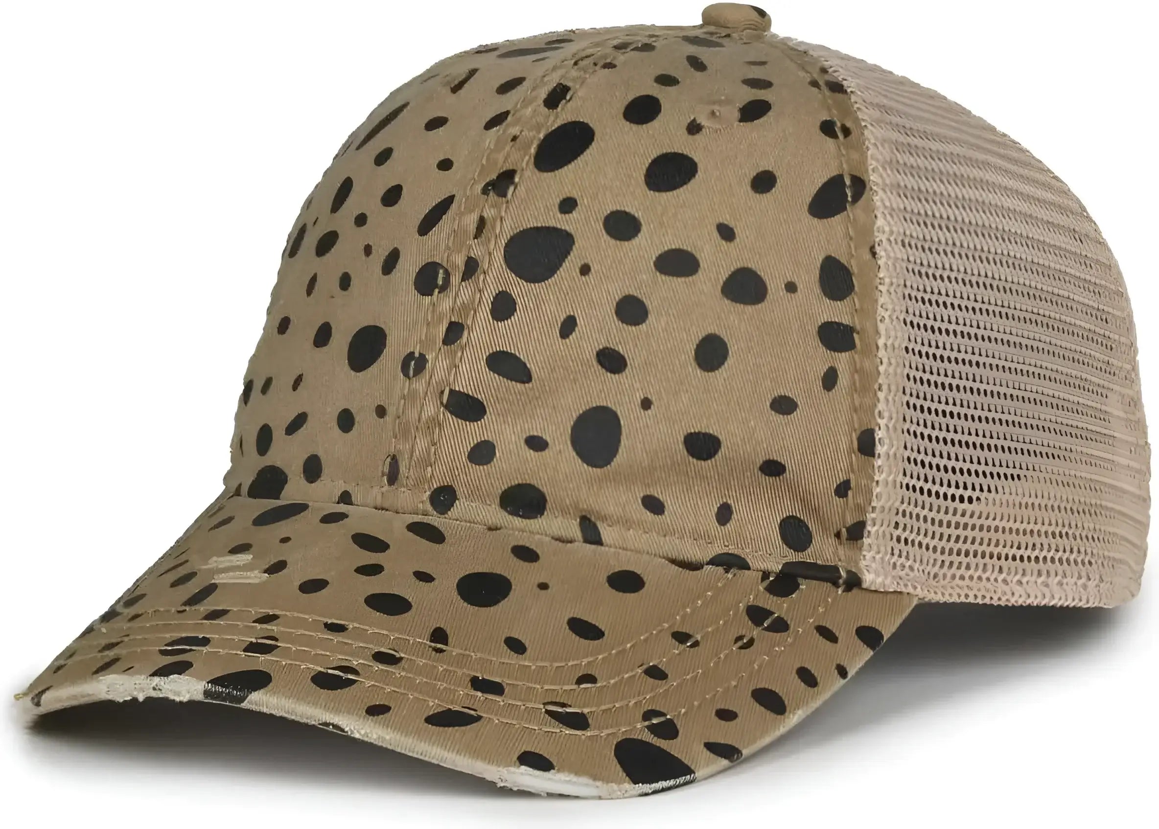OC Sports OC801P Pattern on Front Panels and Visor Cap - Modern Cheetah Tea Stain - Stain / OSFM