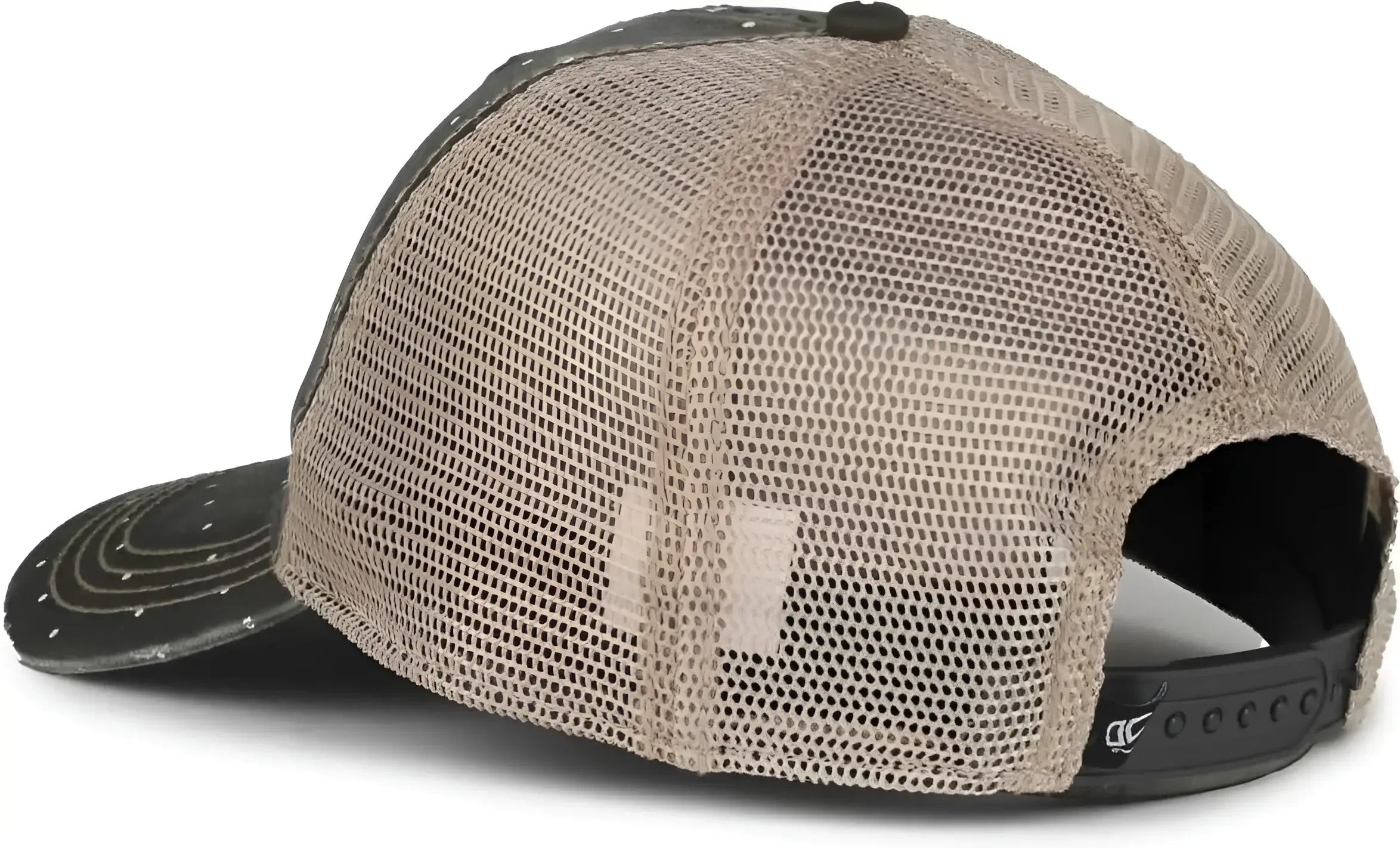 OC Sports OC801P Pattern on Front Panels and Visor Cap - Polka Dot Tea Stain - Stain / OSFM