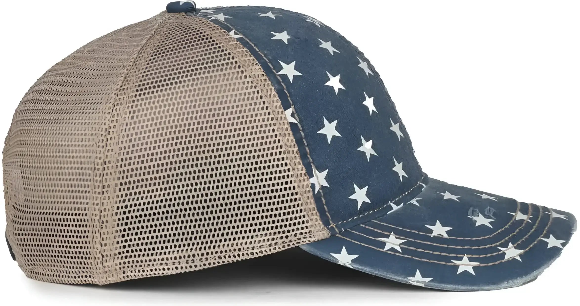 OC Sports OC801P Pattern on Front Panels and Visor Cap - Stars Tea Stain - Stain / OSFM