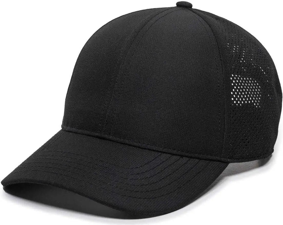 OC Sports OC803 Adjustable Mesh Back Solid Color Cap - Black - Black / 6 7/8’’ - 7 1/2’’