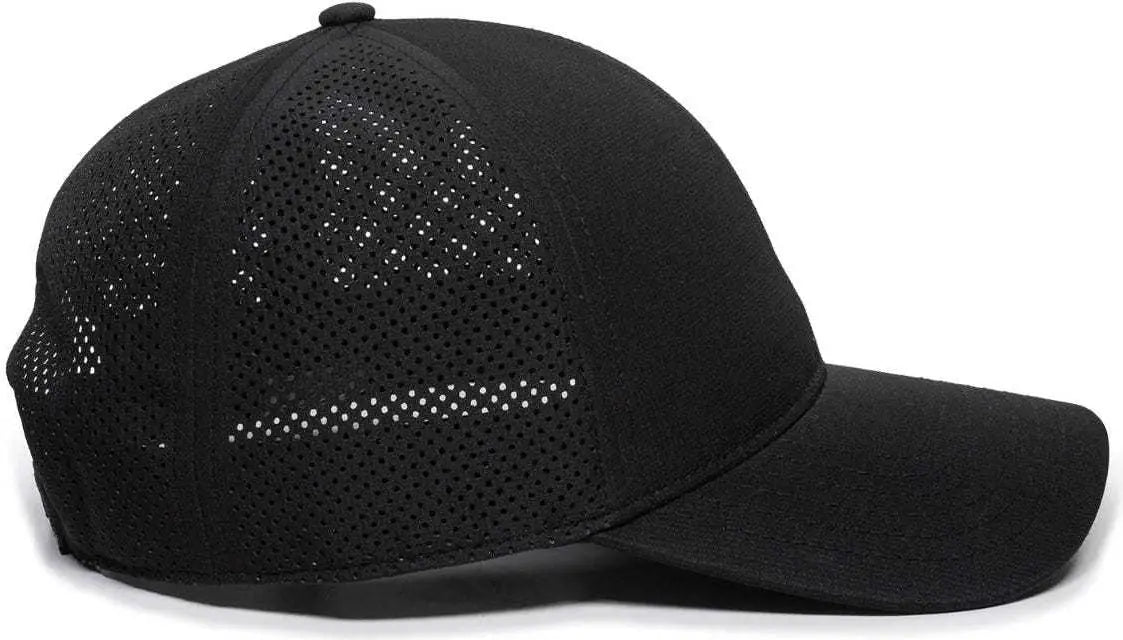 OC Sports OC803 Adjustable Mesh Back Solid Color Cap - Black - Black / 6 7/8’’ - 7 1/2’’