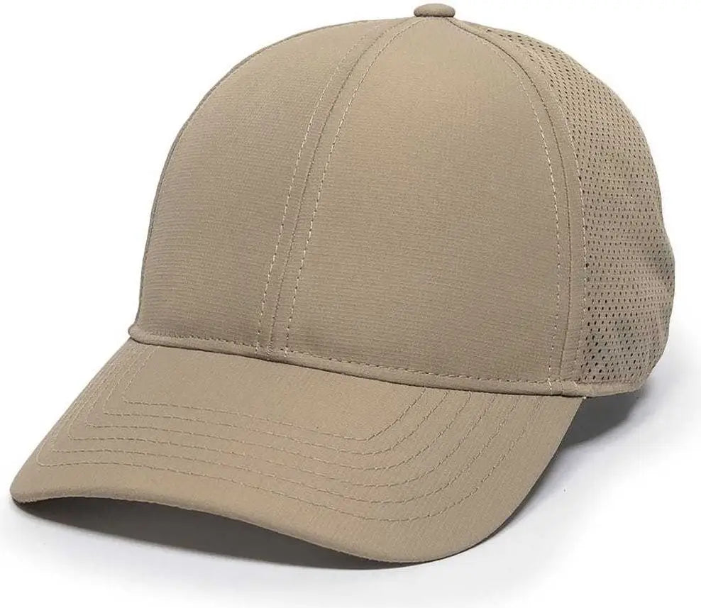 OC Sports OC803 Adjustable Mesh Back Solid Color Cap - Khaki - Khaki / 6 7/8’’ - 7 1/2’’