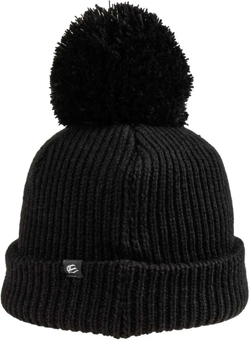 OC Sports OC806 Acrylic Knit 3’’ Cuff Beanie - Black - Black / One Size Fits Most