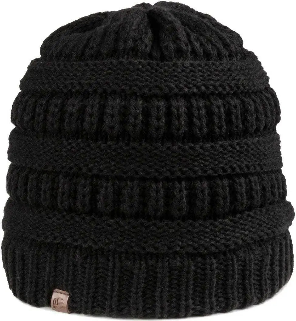 OC Sports OC807 Acrylic Knit Beanie - Black - Black / One Size Fits Most