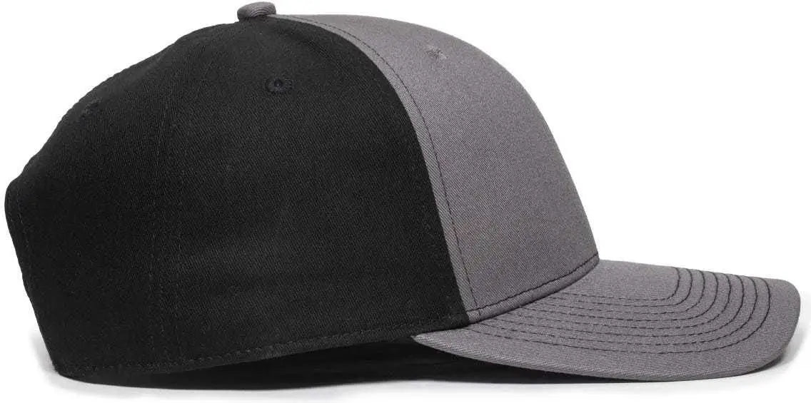 OC Sports OC871 Premium Modern Solid Back Cap - Charcoal Black Charcoal - Dark Gray Black / 6 7/8’’ - 7 1/2’’